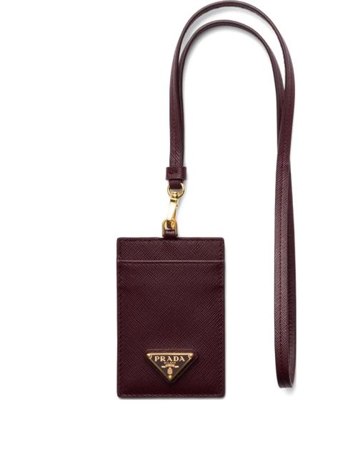 Prada Saffiano leather badge holder - Red - zdjęcie produktu nr 1