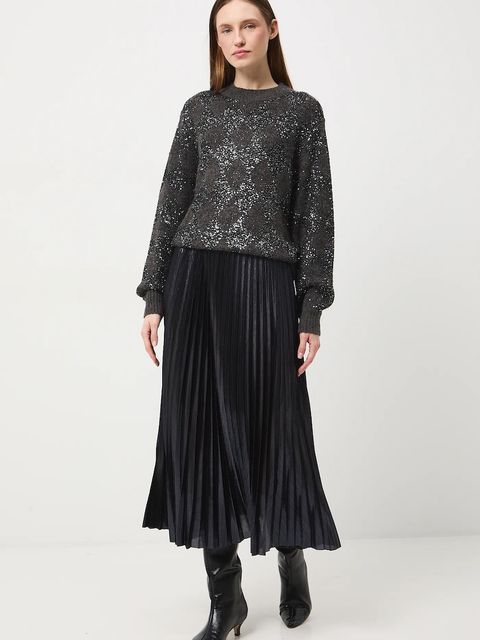 Medicine spódnica kolor granatowy midi rozkloszowana - zdjęcie produktu nr 1