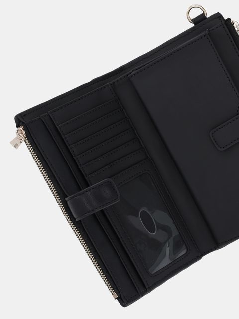 Guess portfel VALLA damski kolor czarny SWQG81 22157