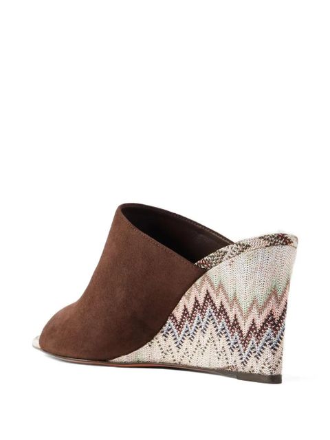 Missoni chevron-knit suede mules - Brown - zdjęcie produktu nr 2