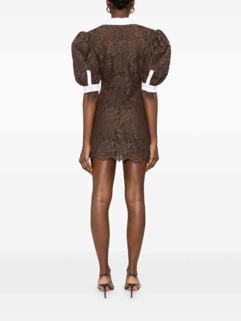 Rowen Rose floral-lace mini dress - Brown