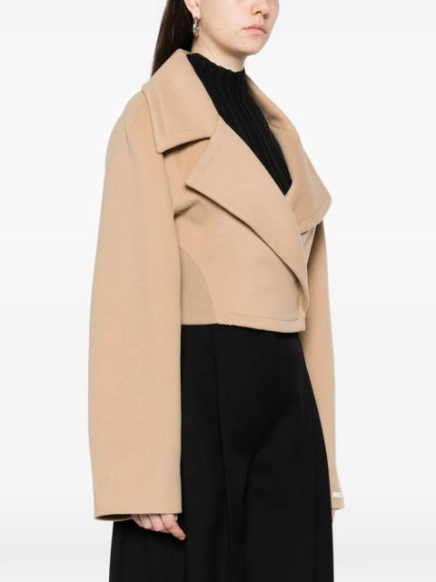 Sportmax Viale cropped lapel jacket - Neutrals