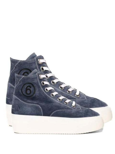 MM6 Maison Margiela logo high-top sneakers - Blue - zdjęcie produktu nr 1