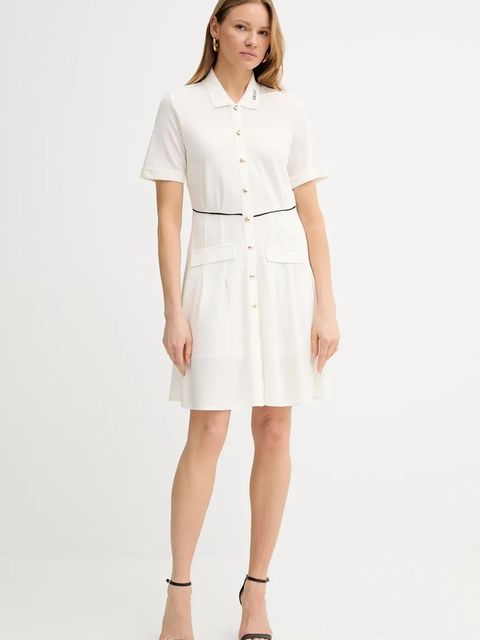 Liu Jo sukienka kolor beżowy mini prosta TA5207 J4883 - zdjęcie produktu nr 2