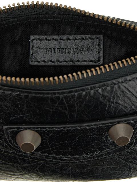 Balenciaga Le City studded leather clutch - Black