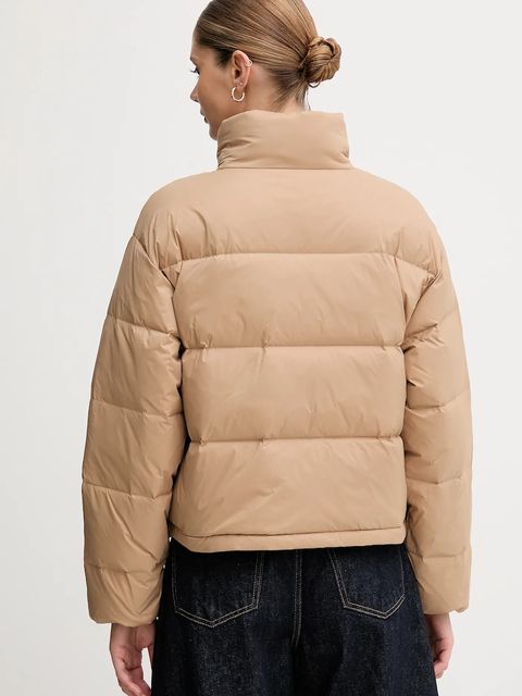 Calvin Klein Jeans kurtka puchowa kolor beżowy zimowa LV047D503G