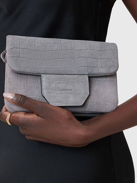 AllSaints torebka skórzana JUPITER kolor szary W354XC