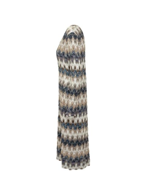 Missoni zigzag-knit metallic-thread cardigan - Neutrals