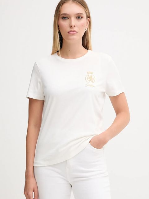 Tommy Hilfiger t-shirt bawełniany damski kolor biały WW0WW46153 - zdjęcie produktu nr 1