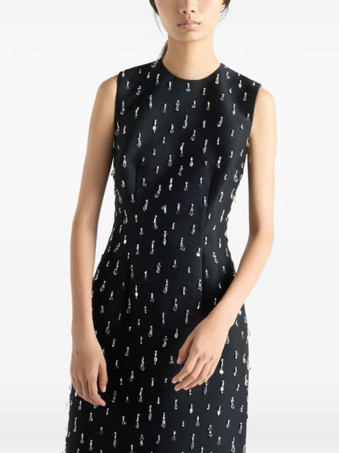 Prada embroidered scuba dress - Black