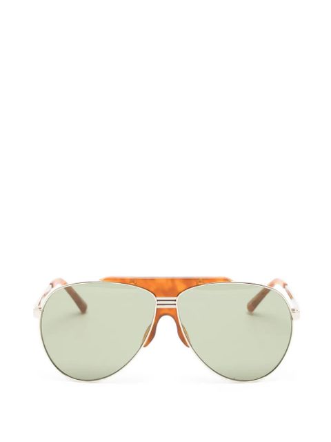 The Attico x Linda Farrow Amelia pilot-frame sunglasses - Gold - zdjęcie produktu nr 1