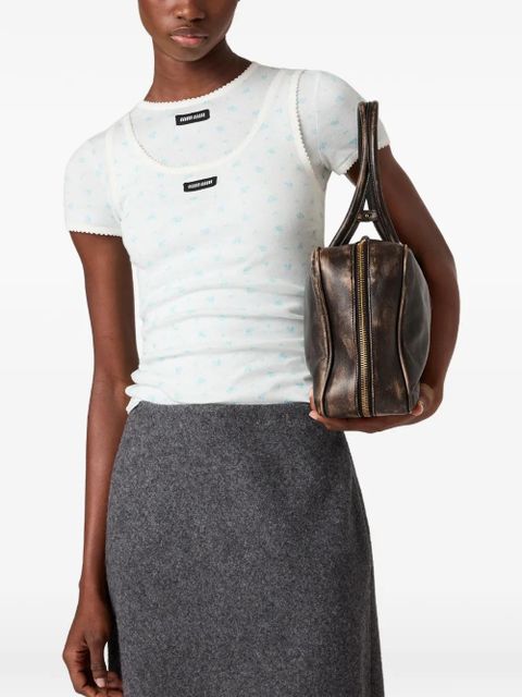 Miu Miu floral-print tank top - White