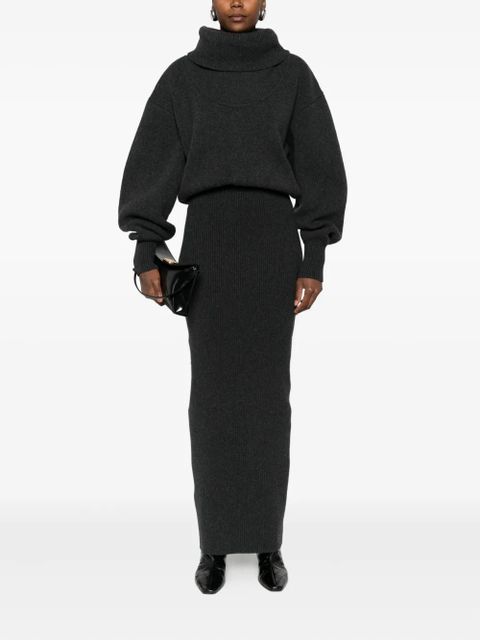 Jacquemus wool-blend turtleneck dress - Grey