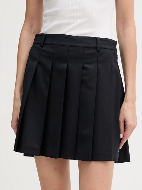 Tommy Hilfiger spódnica z dodatkiem wełny kolor granatowy mini rozkloszowana WW0WW49393 - zdjęcie produktu nr 1