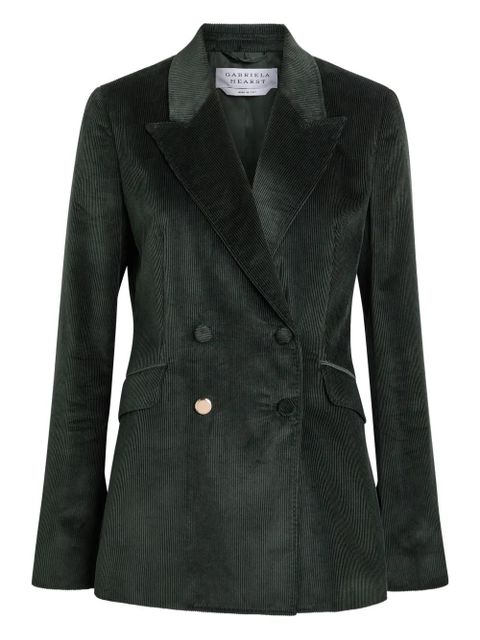 Gabriela Hearst double-breasted corduroy jacket - Green - zdjęcie produktu nr 1