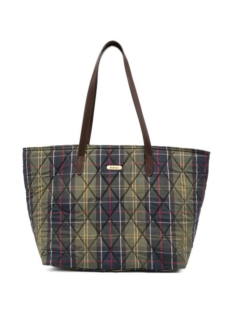 Barbour quilted tartan-pattern shoulder bag - Green - zdjęcie produktu nr 1
