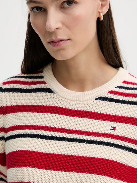 Tommy Hilfiger t-shirt bawełniany damski kolor czerwony WW0WW48793