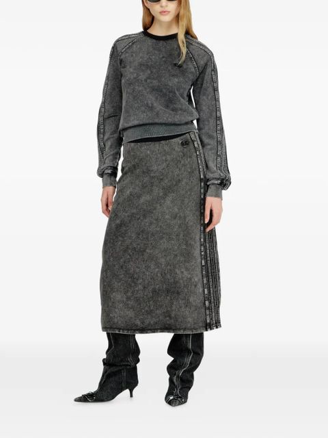 Diesel O-Ermy side stripe straight midi skirt - Grey - zdjęcie produktu nr 2