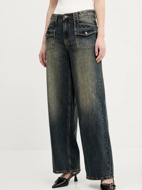 Guess Originals jeansy damskie kolor granatowy W5RG02 D4XY0 - zdjęcie produktu nr 1