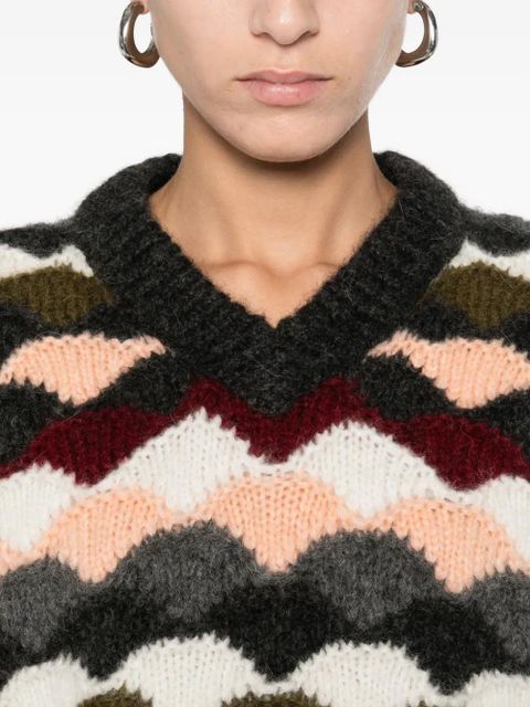 Alanui chevron knitted vest - Green