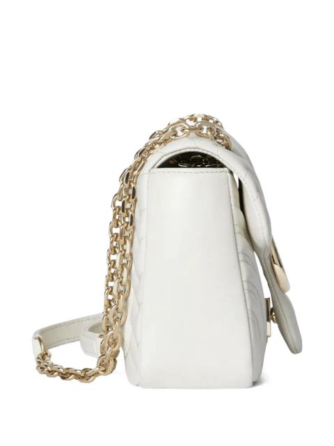 Gucci chevron GG marmont shoulder bag - White