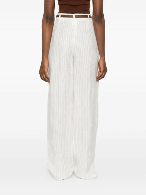 Max Mara Fonte striped belt trousers - Neutrals