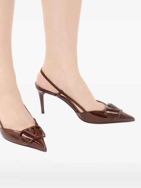Valentino Garavani 80mm VLogo slingback pumps - Brown - zdjęcie produktu nr 2