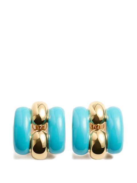 Valentino Garavani Pas Plus metal and enamel earrings - Gold - zdjęcie produktu nr 1
