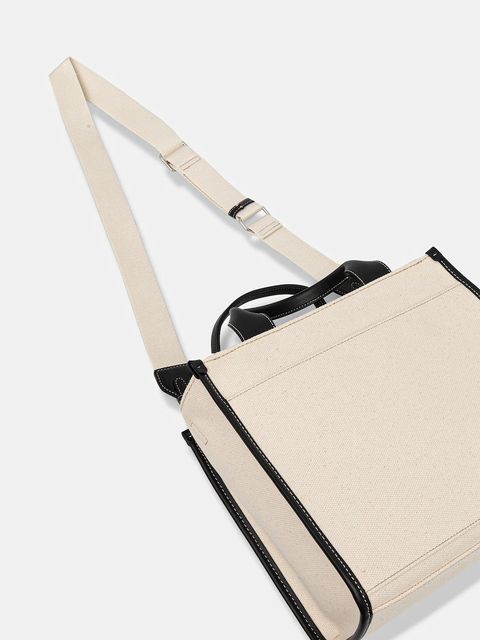 Dkny torebka bawełniana kolor beżowy R52AGR57