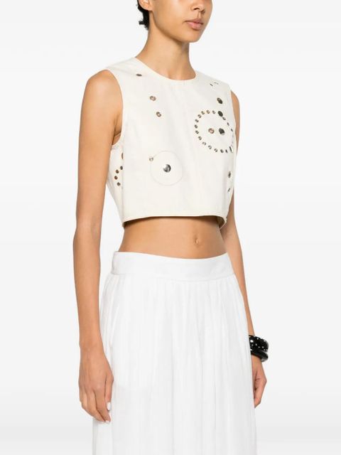 Chloé stud-embellished crop top - Neutrals - zdjęcie produktu nr 2