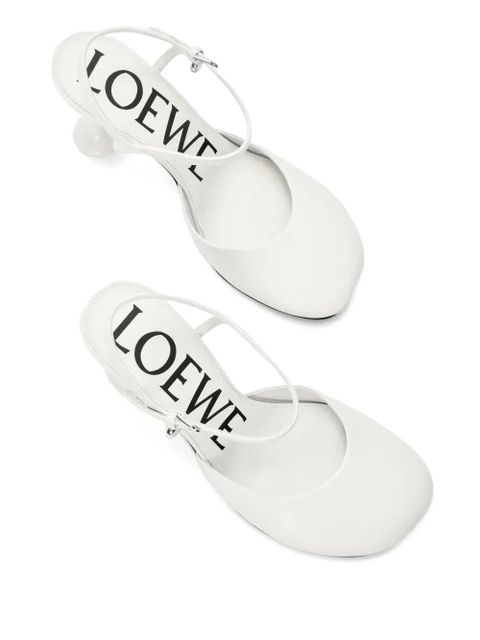 LOEWE 90mm ankle-strap bulb-heel pumps - White