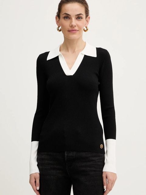 Karl Lagerfeld sweter damski kolor czarny lekki A4W18043 - zdjęcie produktu nr 1