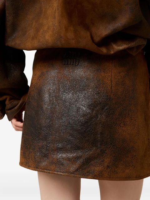 Miu Miu flap-pocket mini skirt - Brown