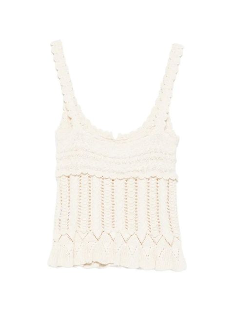 ISABEL MARANT Neves ribbon crochet tank top - Neutrals - zdjęcie produktu nr 2