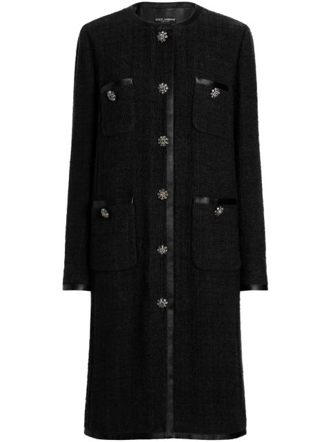 Dolce & Gabbana tweed single-breasted coat - Black - zdjęcie produktu nr 1