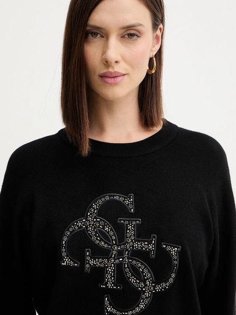 Guess sweter SYLVIE damski kolor czarny lekki W5BR42 Z26I2