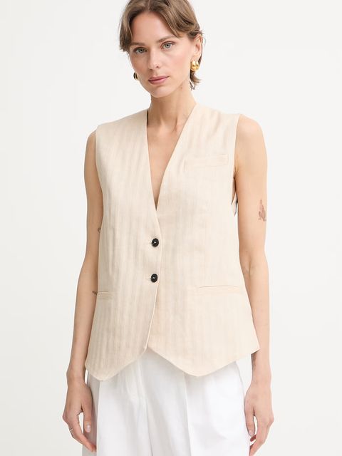 Max&Co. kamizelka damska z lnem MCOCANZONE - zdjęcie produktu nr 1
