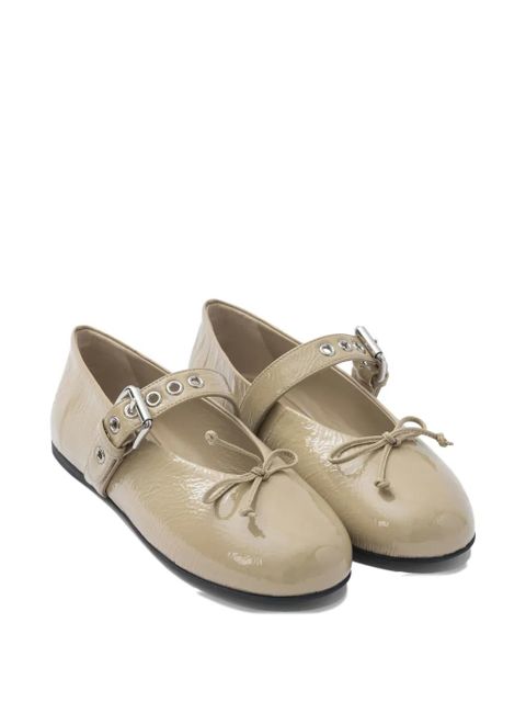 Miu Miu buckle bow ballet flats - Neutrals