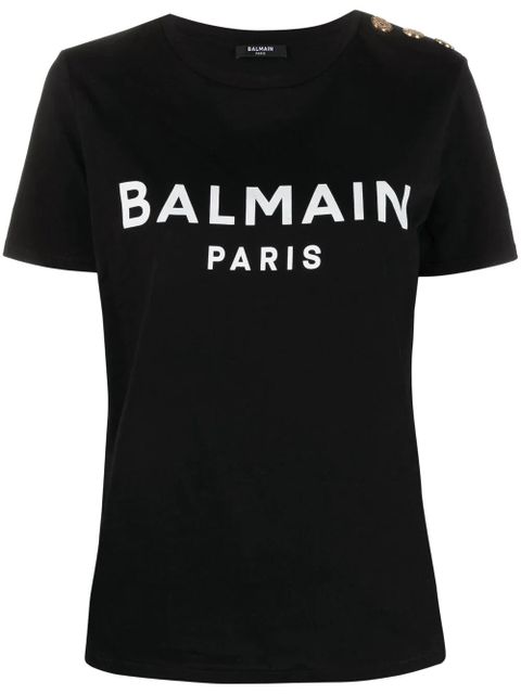 Balmain logo-print cotton T-shirt - Black - zdjęcie produktu nr 1