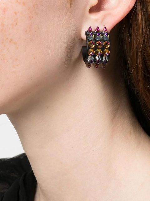 Amina Muaddi small Karma hoop earrings - Grey