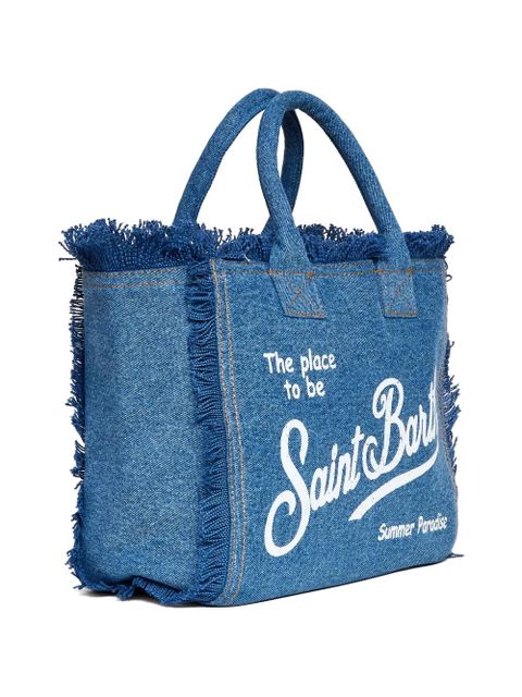 MC2 Saint Barth Colette fringed denim tote bag - Blue