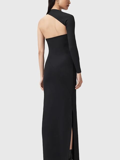 AllSaints sukienka ARI kolor czarny maxi dopasowana W074DD