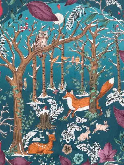 Aspinal Of London woodland print scarf - Blue - zdjęcie produktu nr 2