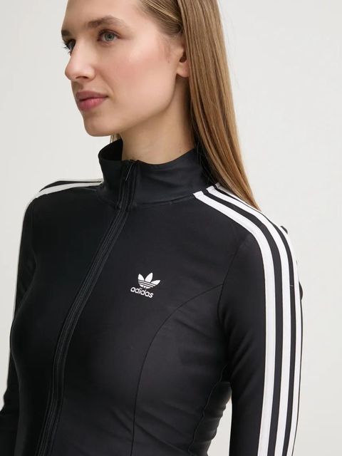 adidas Originals bluza 3S SLIM TT damska kolor czarny wzorzysta JD5025