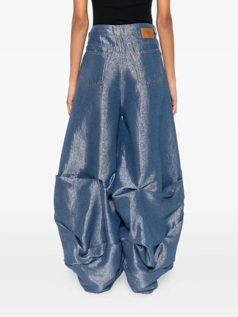 GANNI ruched pocket jeans - Blue