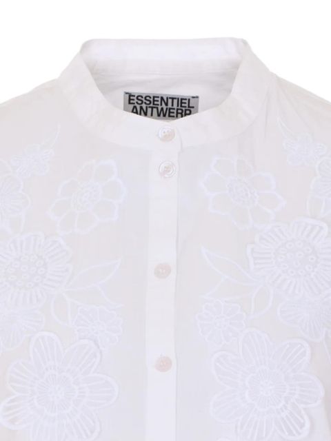 Essentiel Antwerp floral-embroidered balloon-sleeve shirt - White