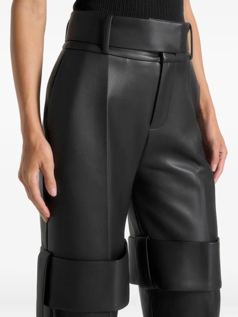Manière De Voir Isabelle belted knee-strap trousers - Black