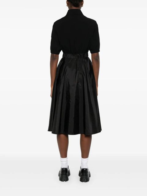 Moncler zip-up pleated midi dress - Black