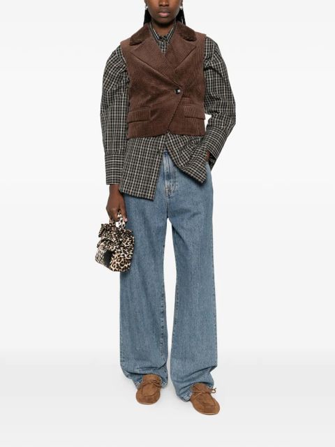 GANNI corduroy button waistcoat - Brown - zdjęcie produktu nr 2