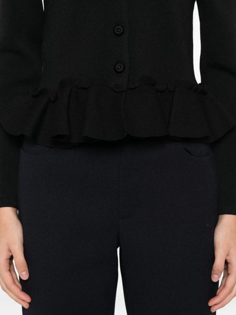 SANDRO ruffled detachable collar cardigan - Black